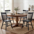 60' Round Dining Table, Reclaimed Wood Kitchen Table for 6-8, Farmhouse Circle Kitchen Table with Pedestal Curved Leg for Kitchen Dining Room Restaurant - Walnut