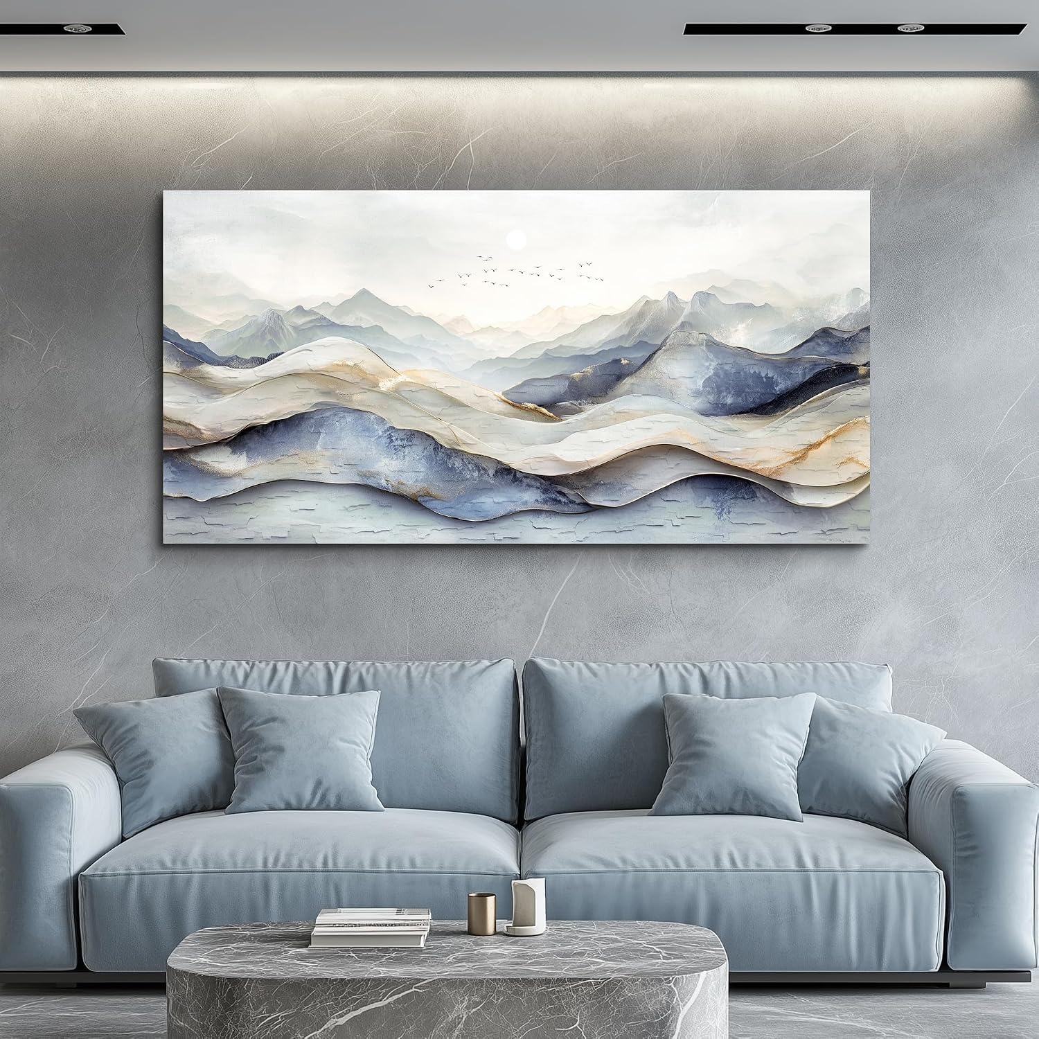 JUDASJART Canvas Wall Art For Living Room Large Wall Decor For Office Bedroom Decorations Landscape Gold Accent Pictures Abstract Painting Artwork Room Wall Mural Aesthetic Home Decor 30x60 In