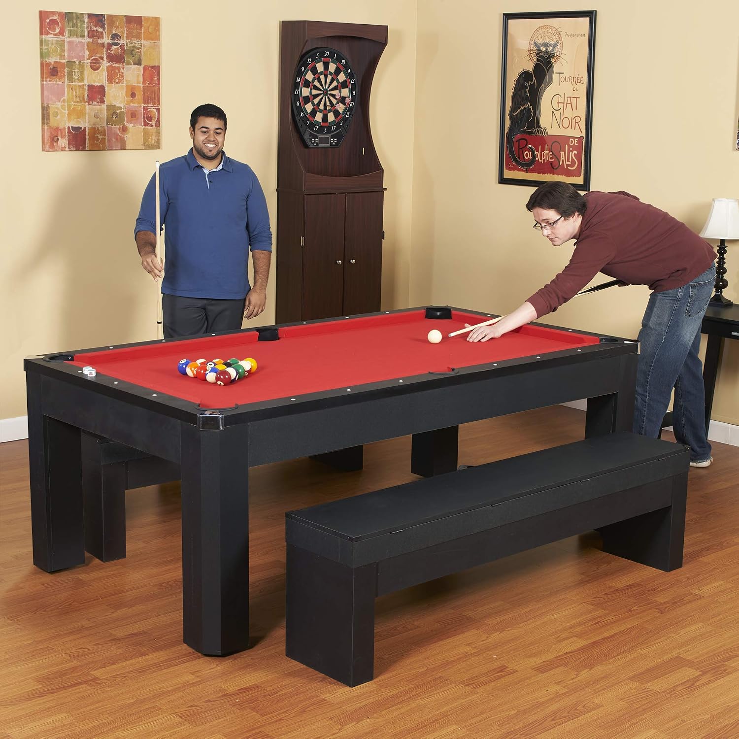 Hathaway Pool Table Combo Set with Benches