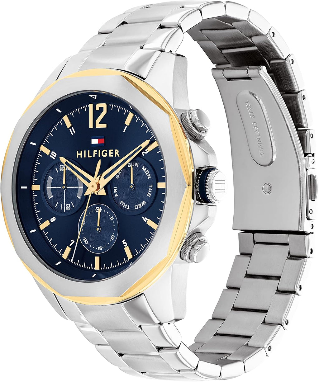 Tommy Hilfiger Men's Multifunction Quartz Watch – Stainless Steel Case, 5 ATM Water Resistant, Urban Style Timepiece, Gift for Him
