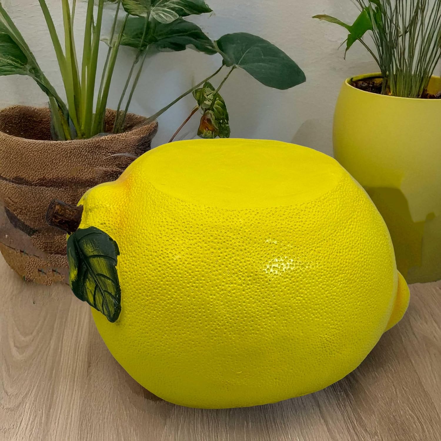 Galt International 10' Yellow Lemon Fruit Stool Plant Stand for Home Decor Plant Stand Garden Indoor Outdoor Decorations