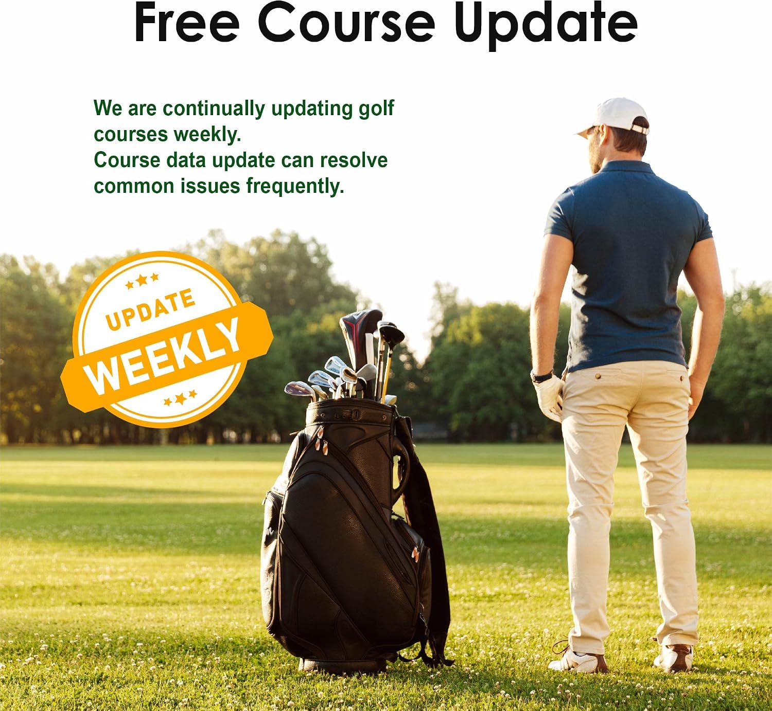 CANMORE TW353 Golf GPS Watch for Men and Women, High Contrast LCD Display, Free Update Over 40,000 Preloaded Courses Worldwide, Lightweight Essential Golf Accessory for Golfers, Black/Orange