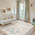 Lahome Sylvie 6x9 Pink Rug for Girls Bedroom, Boho Cottage Core Floral Dorm Classroom Rug, Soft Low Pile Girl Nursery Decor for Living Room Kids Playroom Guestroom, Blush