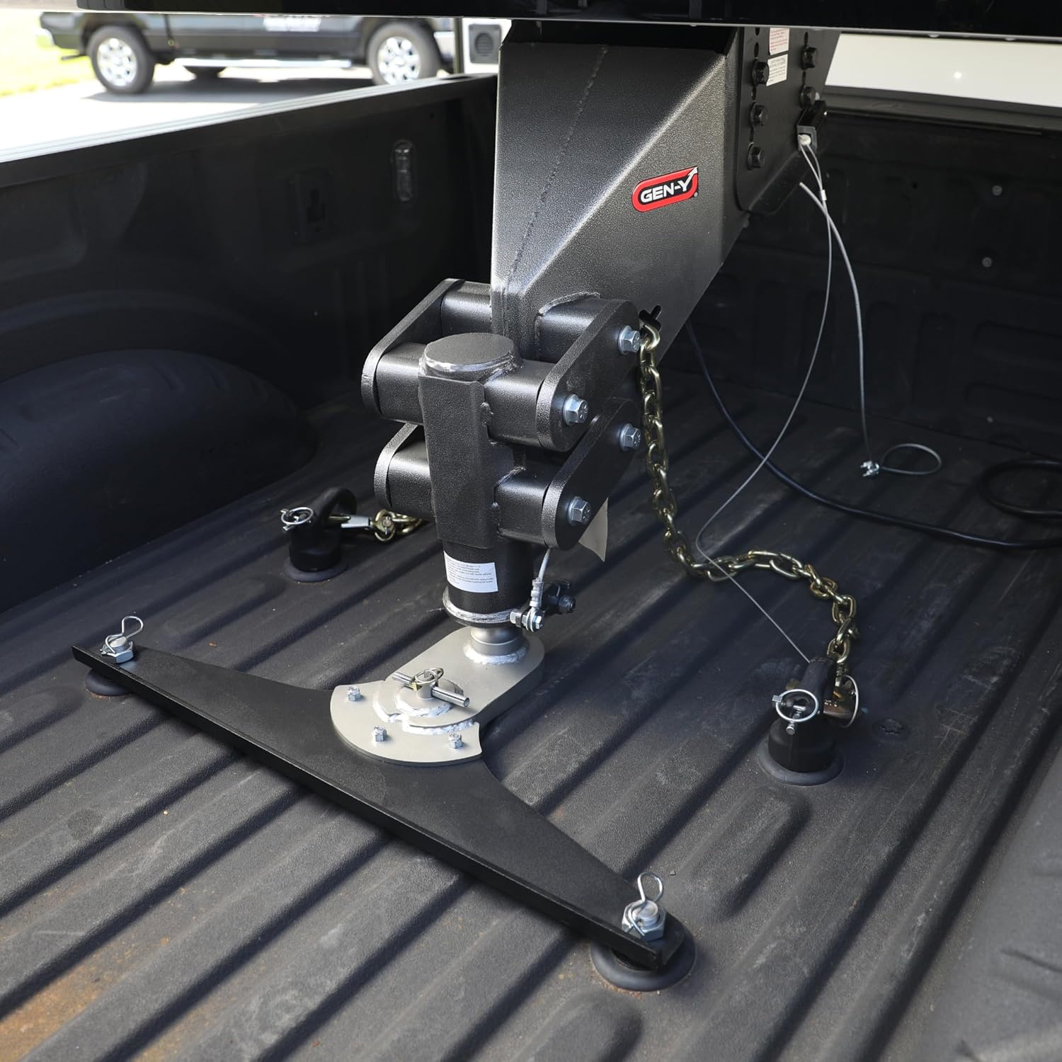 GEN-Y GH-21008 GoosePuck 5' Offset Gooseneck Ball for OEM Puck Mount System fits GM Long Bed 2020 to Current - 25,000 LB Towing Capacity
