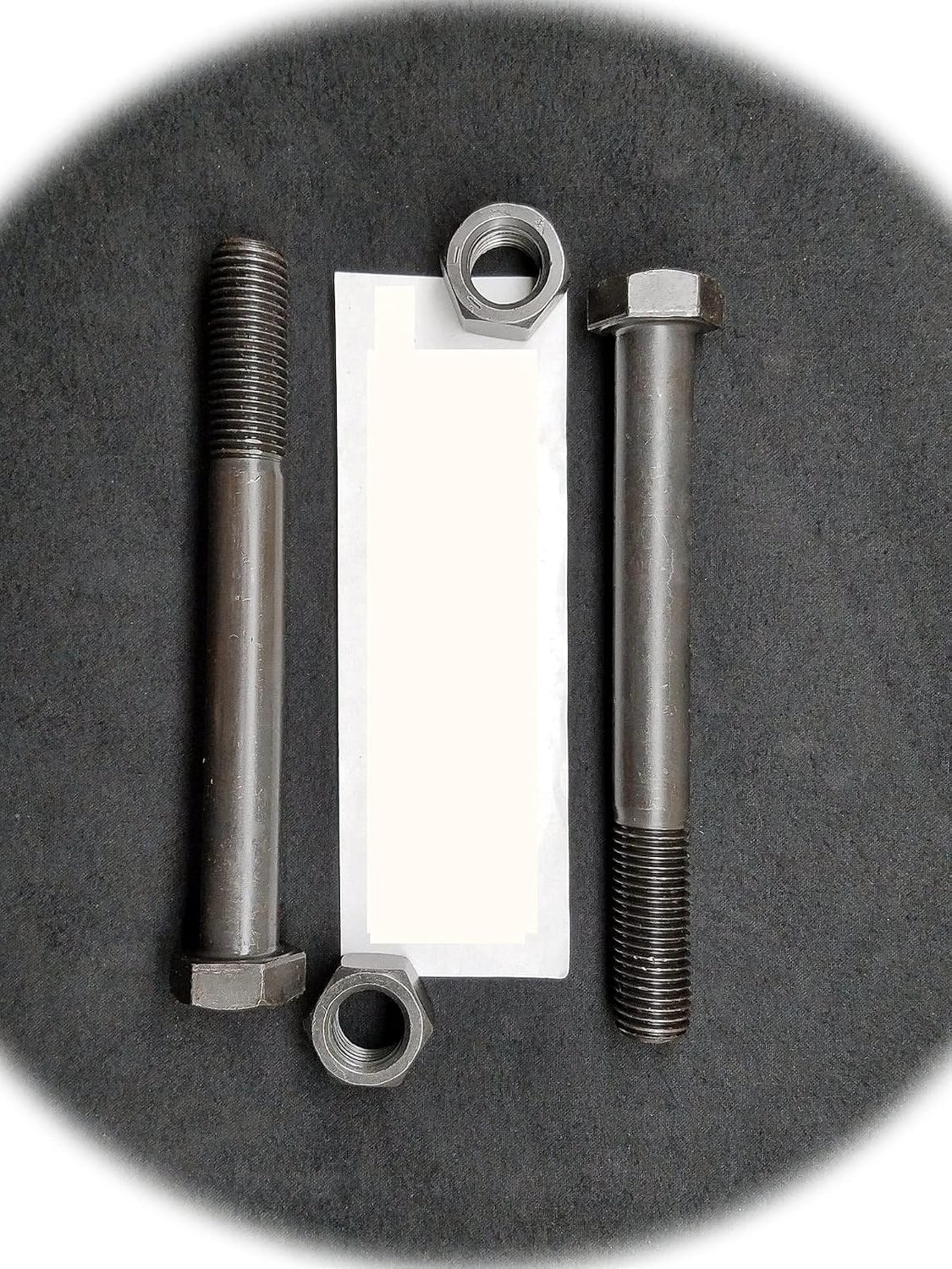 (Qty 2pcs) 1-8x9 or 1-8 x 9' inch Grade 8 Hex Head Cap Screw Bolt 1' x 9' & (Qty 2pcs) Matching Nut Hardware Fastener Kit Set RV7644S