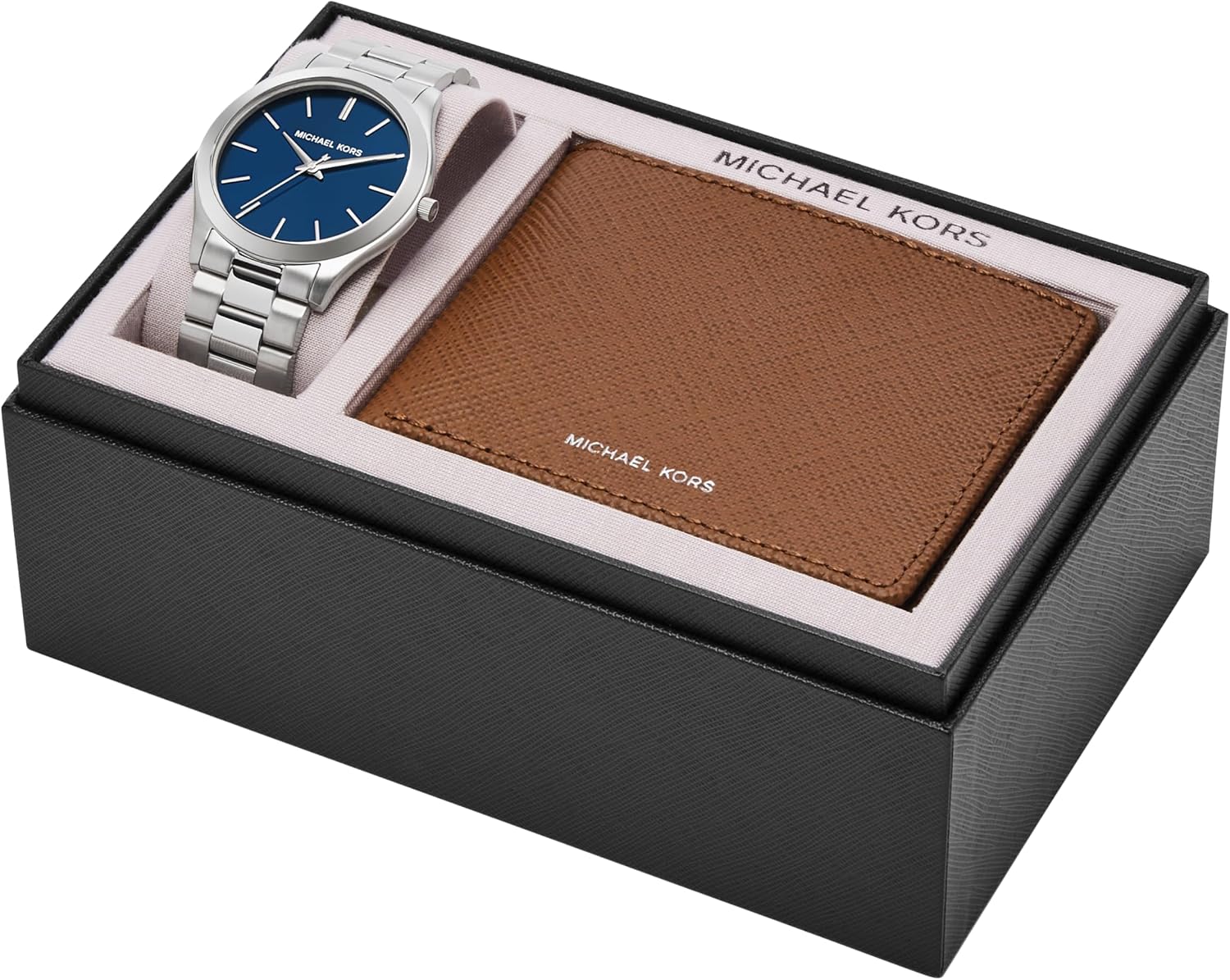 Michael Kors MK9122 - Slim Runway Three-Hand Beige Gold-Tone Stainless Steel Watch