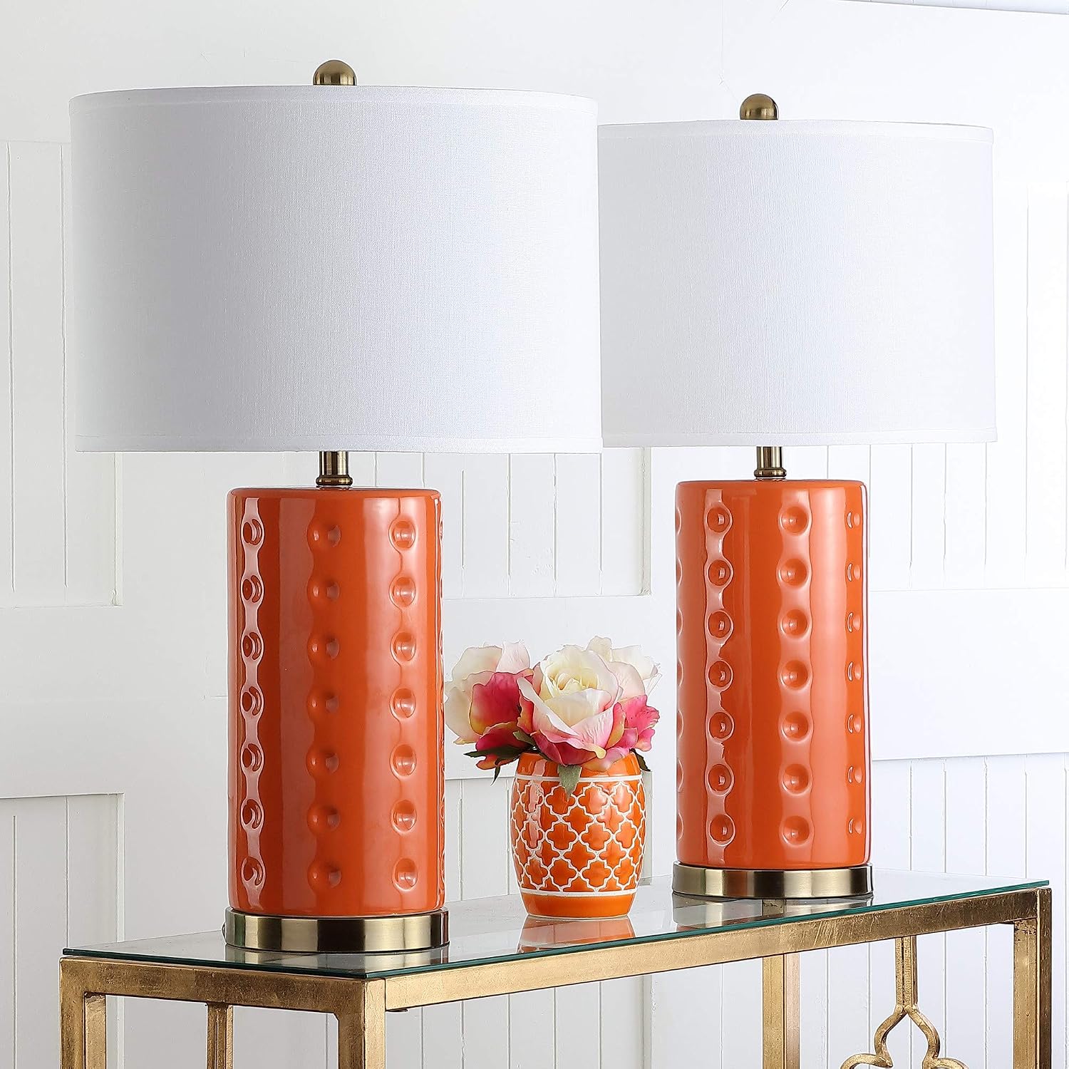 Safavieh Lighting Collection Roxanne Orange Table Lamp, Set of 2