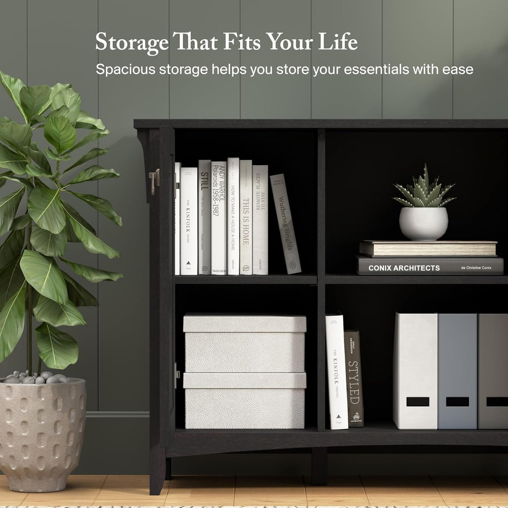 Bush Home Salinas Accent Storage Cabinet with Doors in Vintage Black