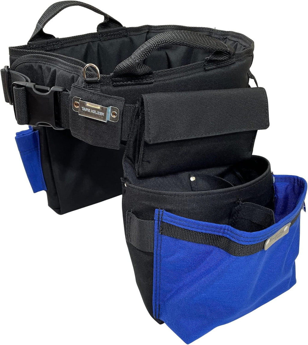 BOULDER BAG Ultimate Electrician's MAX Combo with Comfort Back Support Tool Belt, Quick Release Buckle, Heavy Duty Tool Belt, Blue (Medium 28-32 Inch Waist), Tool Belt Made in USA