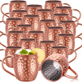 Didaey 24 Pcs Moscow Mule Mugs Set 12oz Rose Gold 304 Stainless Steel Moscow Mule Cups Bulk Hammered Copper Cups Tarnish Resistant Copper Plated Mug for Cold Drinks Beer Wine Bars Parties Gifts