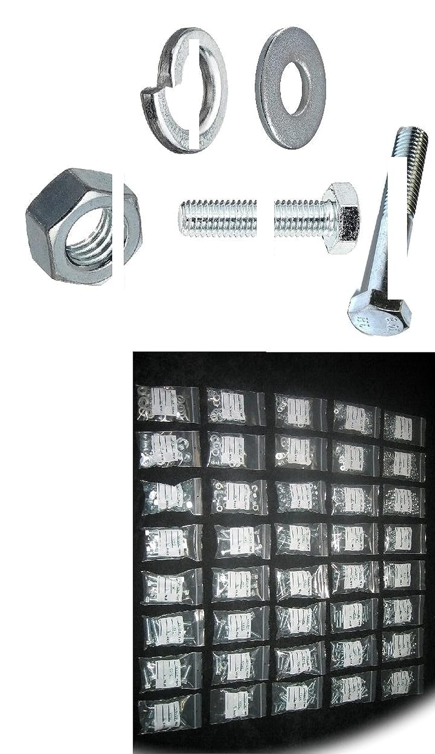 Metric Grade 10.9/8 Bolt Nut & Washer Assortment - Kit 1376 M6 M8 M10 & M12 Hardware Fastener Kit Set RV9304S