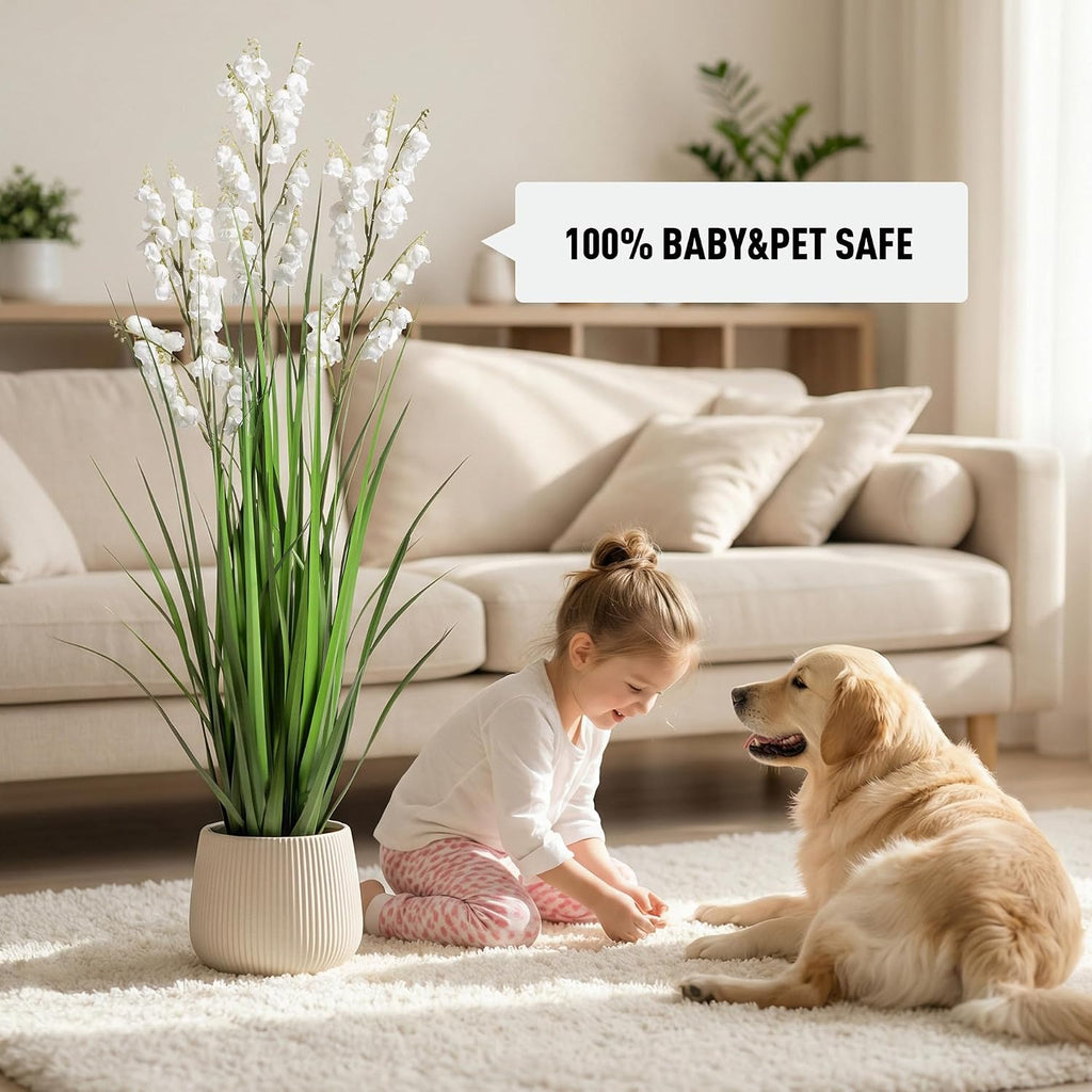 Fake Plants Home Decor Fake Flowers Artificial Plants Outdoor Tall Grass Plant Artificial Pampas Grass Decor Artificial Plants Indoor Fake Grass Living Room Decor Artificial Grass 36'2PCS White