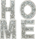 ZOLAPI 4 pcs Independent Letters Home. Crystal Diamond Letters. Silver Mirror Glass Home Decoration for Wall, Fireplace, Bookshelf and Table., 14 inch (H)