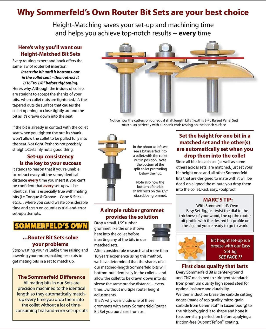 Sommerfeld's 3 Piece Woodworking Cove Raised Panel Door Set 1/2-Inch Shank For Cabinet Doors on the Router table