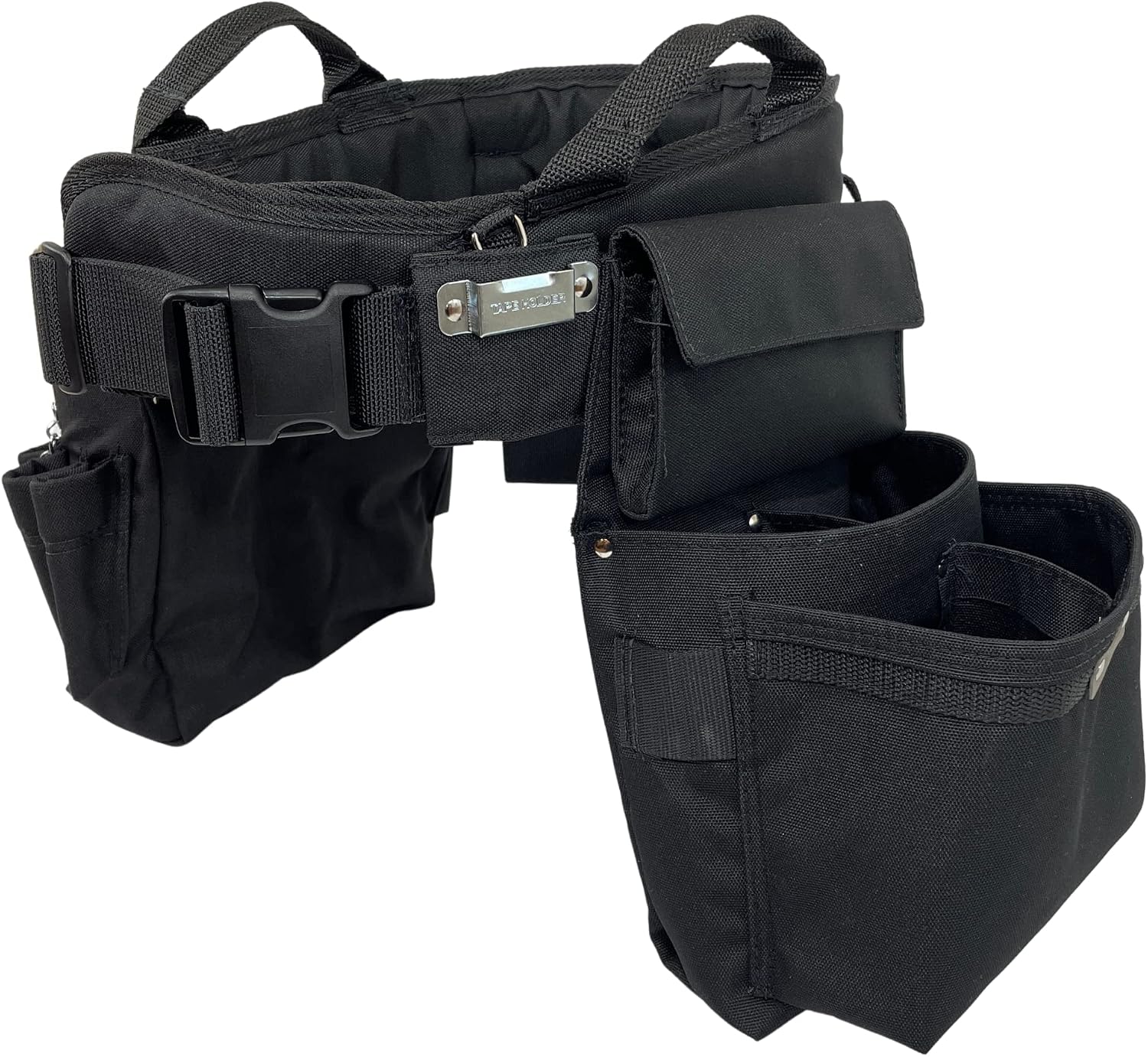 BOULDER BAG Ultimate Electrician's MAX Combo with Comfort Back Support Tool Belt, Quick Release Buckle, Heavy Duty Tool Belt, Black, (Medium 28-32 Inch Waist), Tool Belt Made in USA