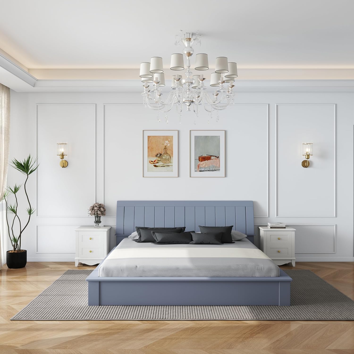 Pangda Peel and Stick Wall Molding Kit, 3D Premade Accent Molding Wainscoting Panel for Interior Wall Moulding Decor, Ready to Assemble Wainscoting Accent Panel(3 Set,35 x 68in + 99 x 68in)