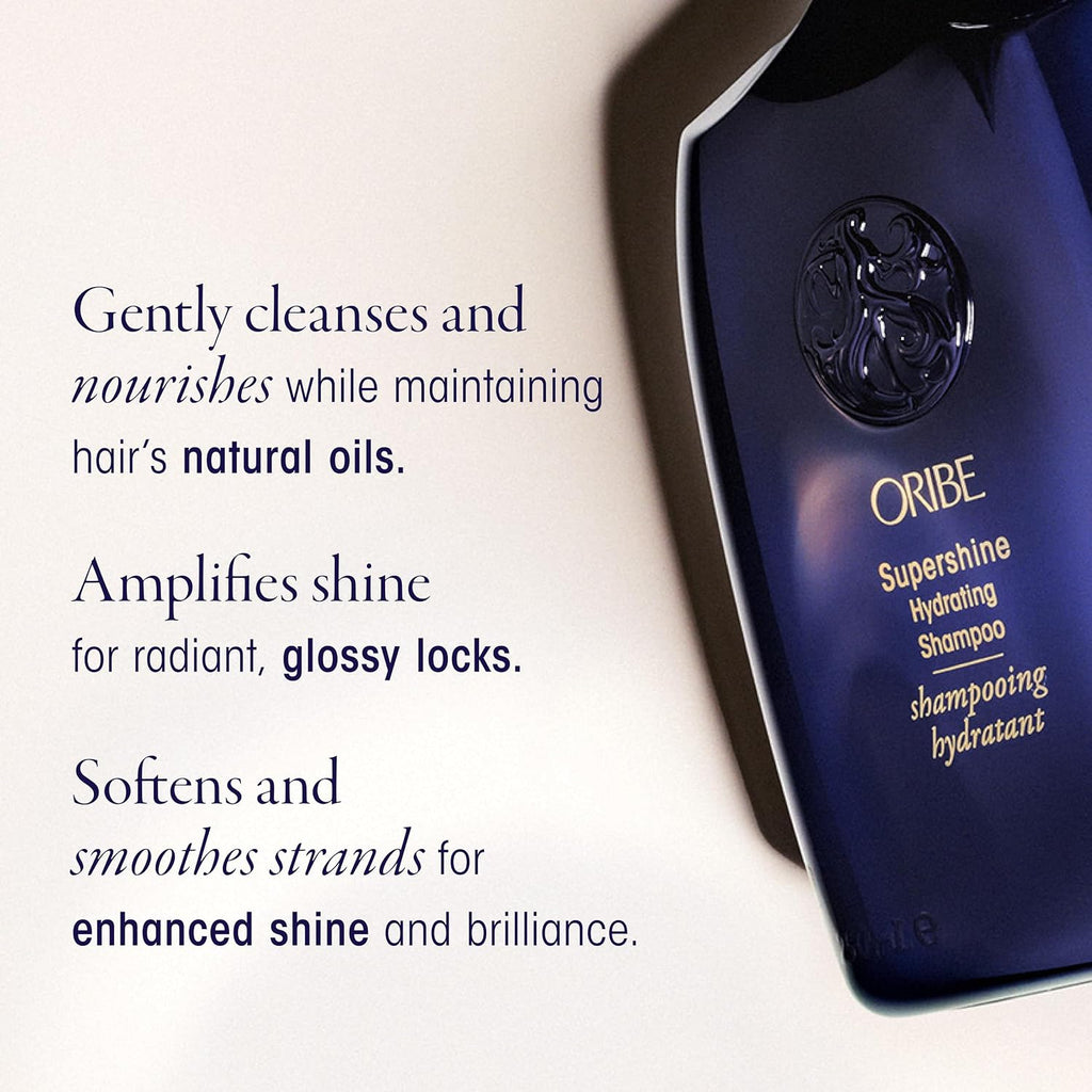 Oribe Supershine Hydrating Shampoo - Hydrates, Moisturizes & Nourishes Dry Hair - Adds Shine & Softens Strands - Smooths Frizz & Flyaways - For All Hair Types