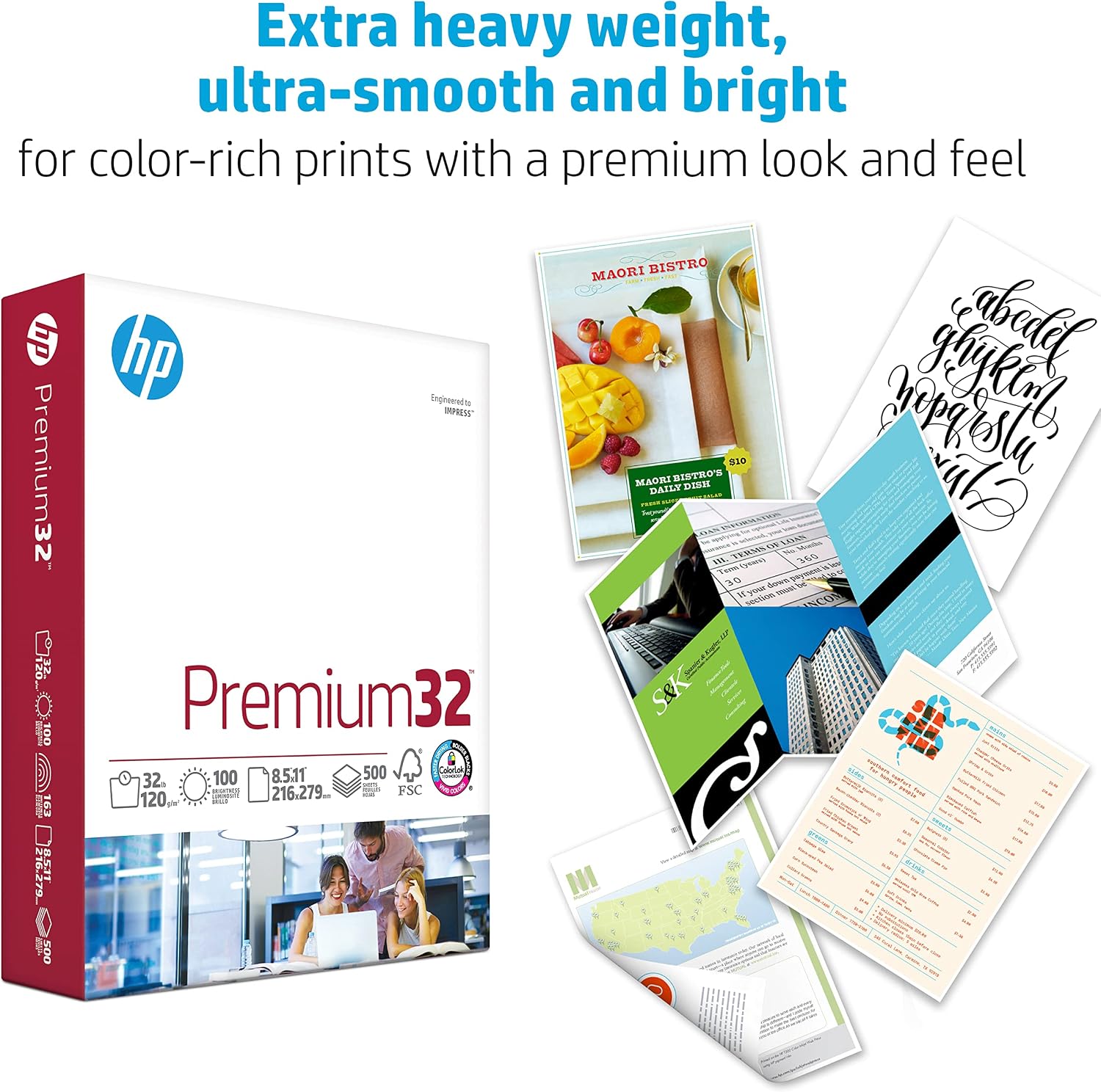 HP Printer Paper | 8.5 x 11 Paper | Premium 32 lb | 40 Case Pallet - 120,000 Sheets | 100 Bright | Made in USA - FSC Certified | 113100P