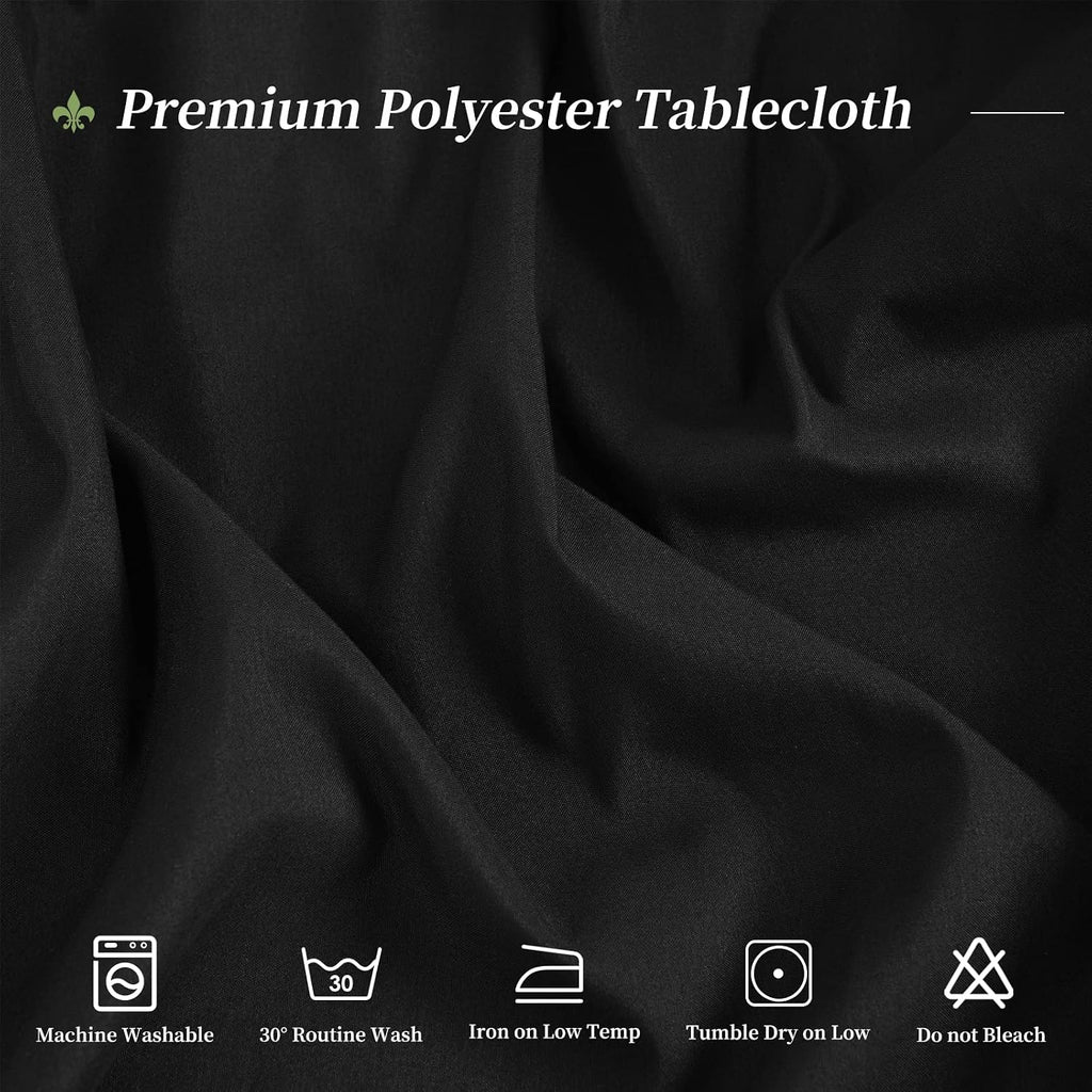 12 Pack Round Tablecloth 108 Inch - Black Polyester Tablecloth for Round Table, Premium Stain and Wrinkle Resistant Washable Fabric Table Cover for Wedding Party Banquet Restaurant Reception