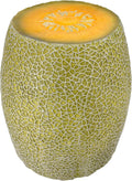 Galt International 18' Cantaloupe Friut Stool Polyresin Side Table Home Decor Plant Stand Garden Indoor Outdoor Decorations
