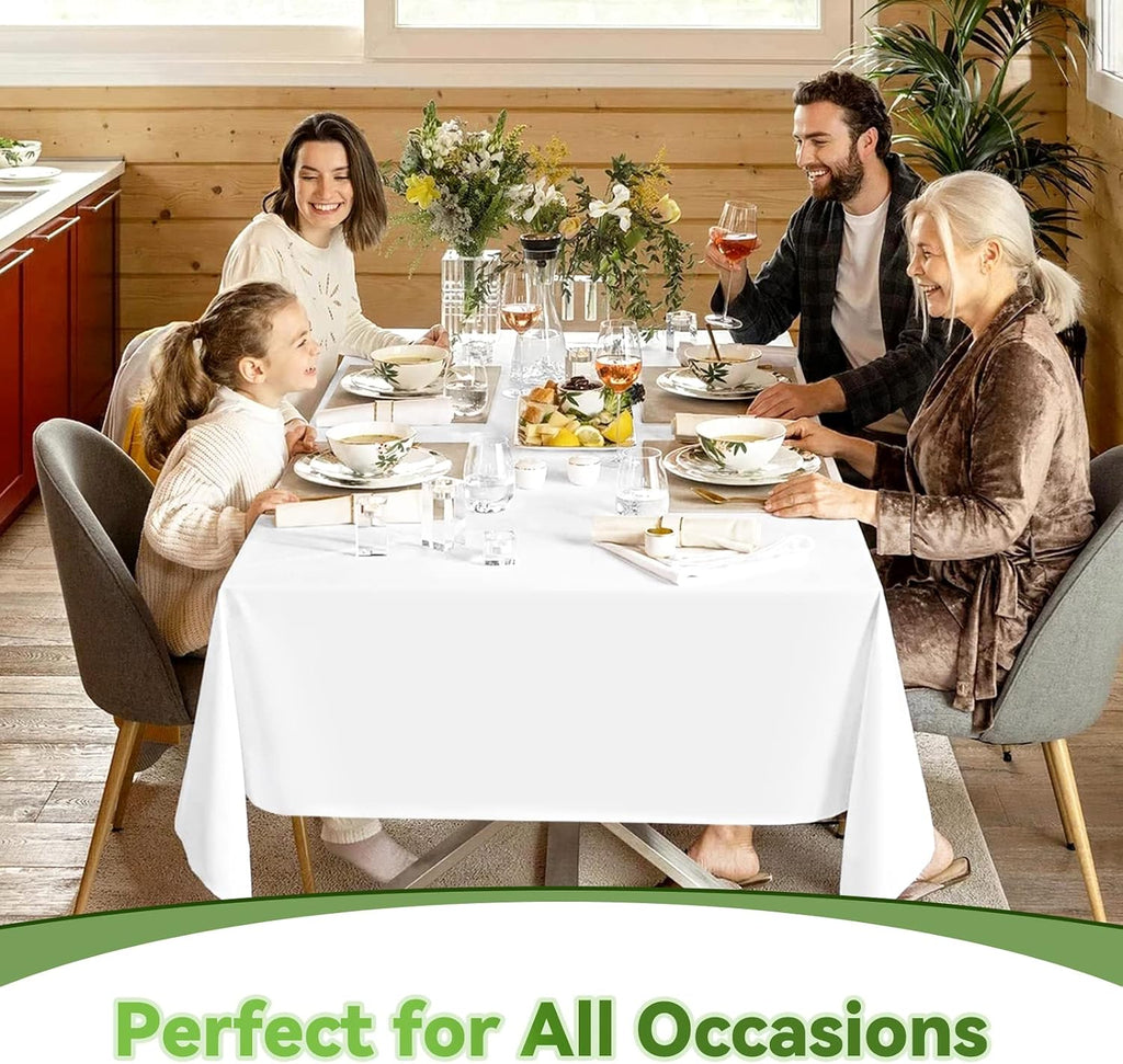 12 Pack White Tablecloths for Rectangle Tables Stain and Wrinkle Resistant Washable Polyester Tablecloth 90 x 156 Inch White Table Cloth Rectangle Table 8 Foot Rectangle Table Cloth for Wedding Party