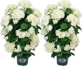Faux Hydrangea Tree 30' Tall (2 Pack), Artificial Hydrangea Plant in Pot with White Flowers, Realistic Hydrangea Tree for Indoor Outdoor Porch, Patio, Home Decor