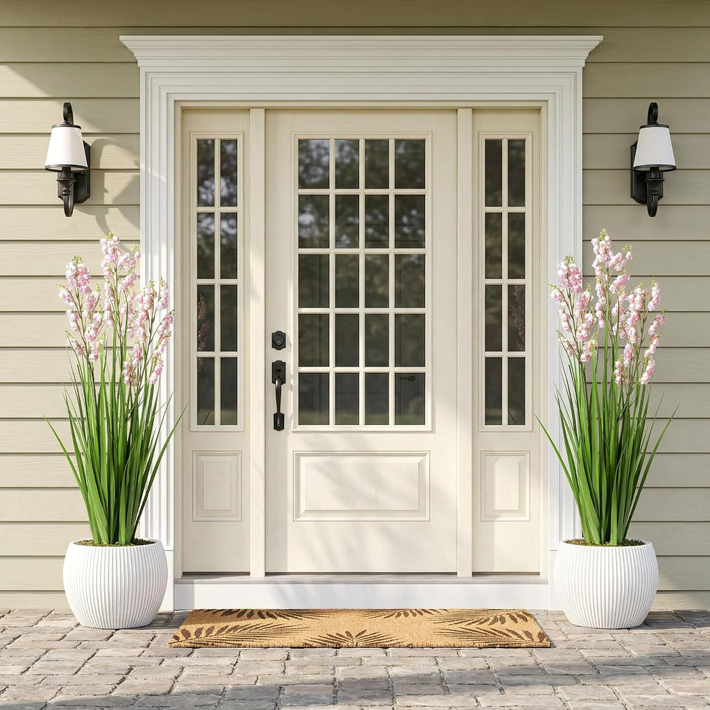 Fake Plants Home Decor Fake Flowers Artificial Plants Outdoor Tall Grass Plant Artificial Pampas Grass Decor Artificial Plants Indoor Fake Grass Living Room Decor Artificial Grass 36' 2PCS（Pink）