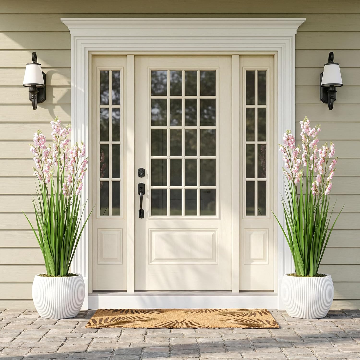 Fake Plants Home Decor Fake Flowers Artificial Plants Outdoor Tall Grass Plant Artificial Pampas Grass Decor Artificial Plants Indoor Fake Grass Living Room Decor Artificial Grass 36' 2PCS（Pink）