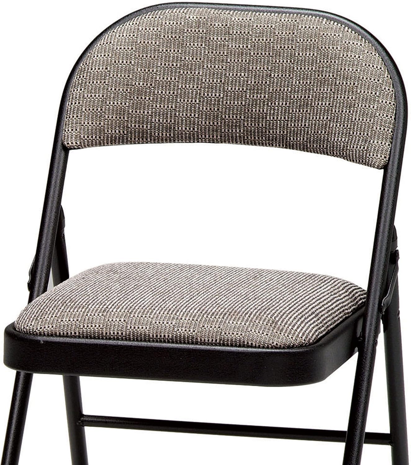 MECO 4-Pack Portable Padded Foldable Chairs, Lightweight and Cushioned Metal Fabric Folding Chair, Sudden Comfort, Black - Compact and Collapsible Furniture for Indoor and Outdoor Use