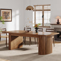 Tribesigns 78.7' Extra Long Dining Table for 6-8 People, Large Farmhouse Kitchen Table with Wooden Tabletop, Rustic Style Rectangular Dinner Table for Dining Room, Kitchen, Living Room, Walnut