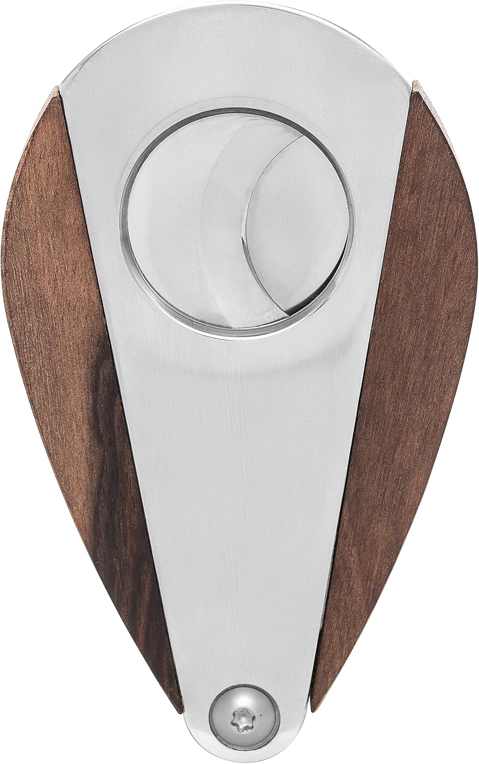 Xikar Xi3 Cigar Cutter, 54 Ring Gauge, Unique Teardrop Shape, 440 Stainless Steel With An HRC of 57, Black Macassar Ebony