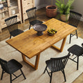55-70.5' Extendable Dining Table Pine Expandable Dining Room Table for 4 6 8 People Large Rectangle Table Space Saving for Dining Room Living Room Home Office, Brown