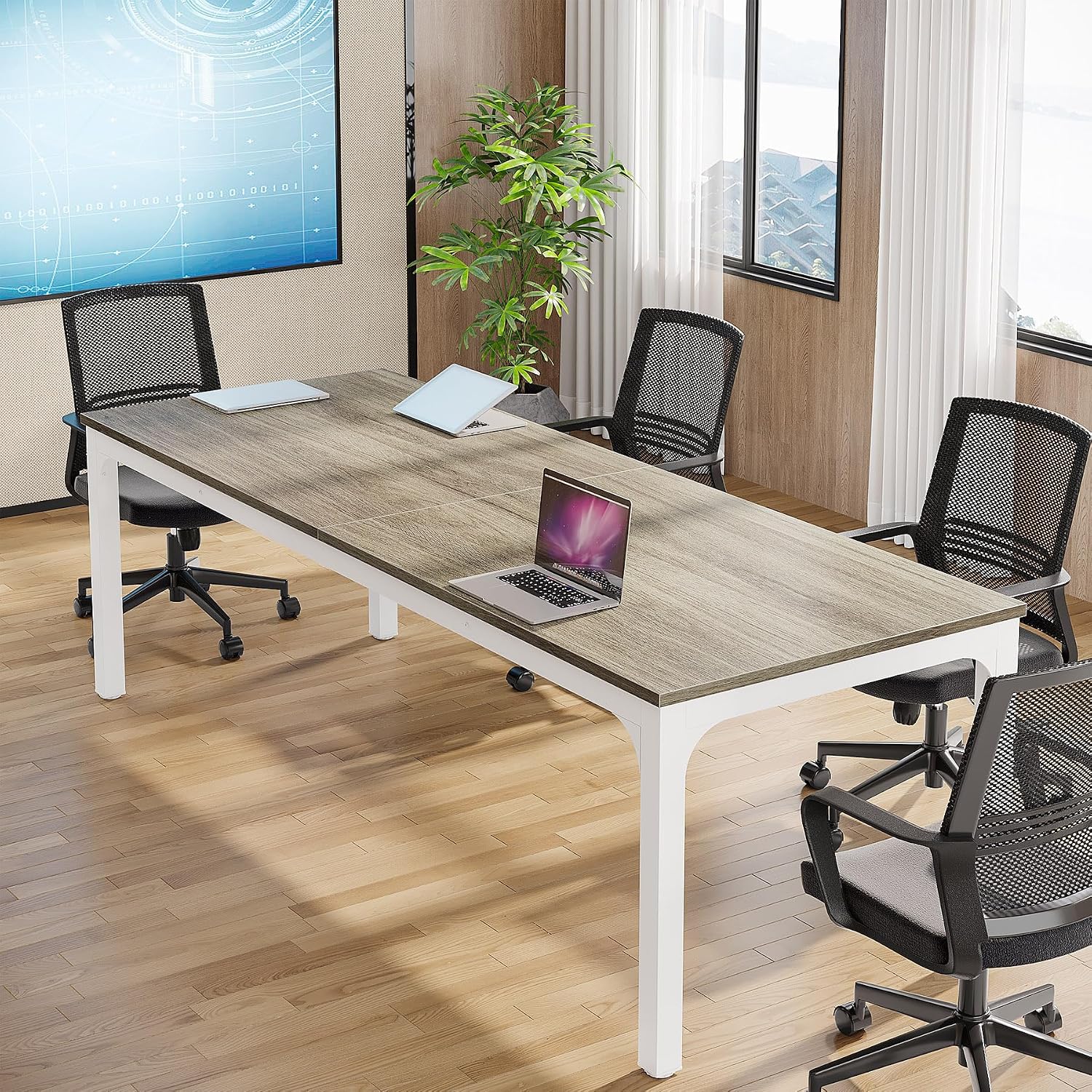 Tribesigns 6.5FT Conference Table, 78.7-Inch Rectangle Meeting Seminar Table, Large Business Tables for 6-8 People (Only Table)