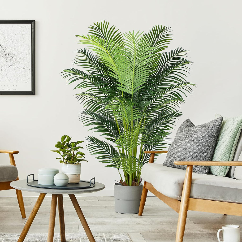 YEPDIN 6 Ft Artificial Tropical Palm Tree With 24 Removable Leaves - Large Faux Plant for Indoors and Outdoors, Silk Housewarming Gift, K185