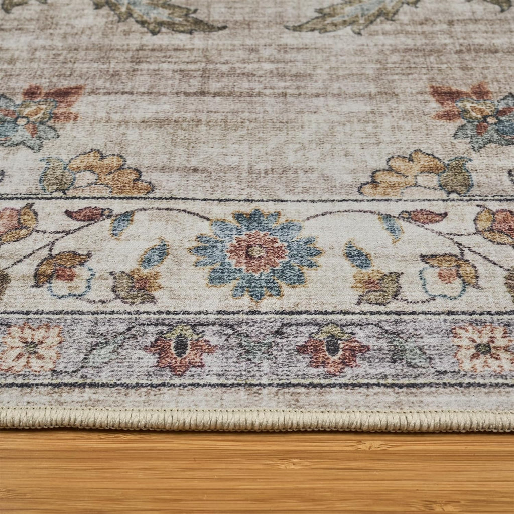 Gertmenian Indoor Easy-Care & Washable Area Rug – 8x10 Large, Ideal for High Traffic Areas in Living Room, Bedroom, Entryway – Candace Beige, 25974
