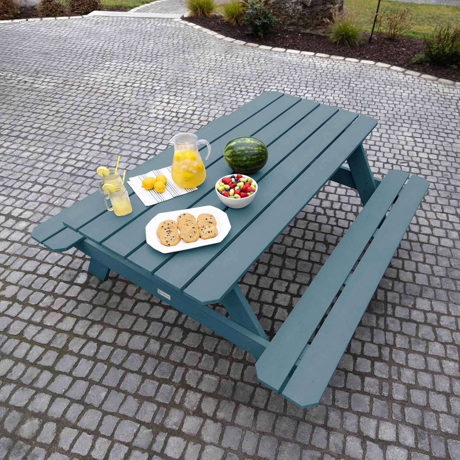 Highwood Hometown Picnic Table, 6 Foot, Nanatucket Blue