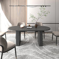 78.74'' Extendable Oval Dining Table with for 4-8, Modern Mid-Century Wood Expandable Kitchen Dinner Conference Table for Living Room Office, Black
