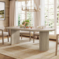 Christopher Knight Home Lancas Modern Minimalist Wooden Indoor Dining Table - Oval Top Pedestal Design - Dining Table Set for 6 - Light Ash Finish - Restaurant, Family Gatherings, Kitchen, Dining Room