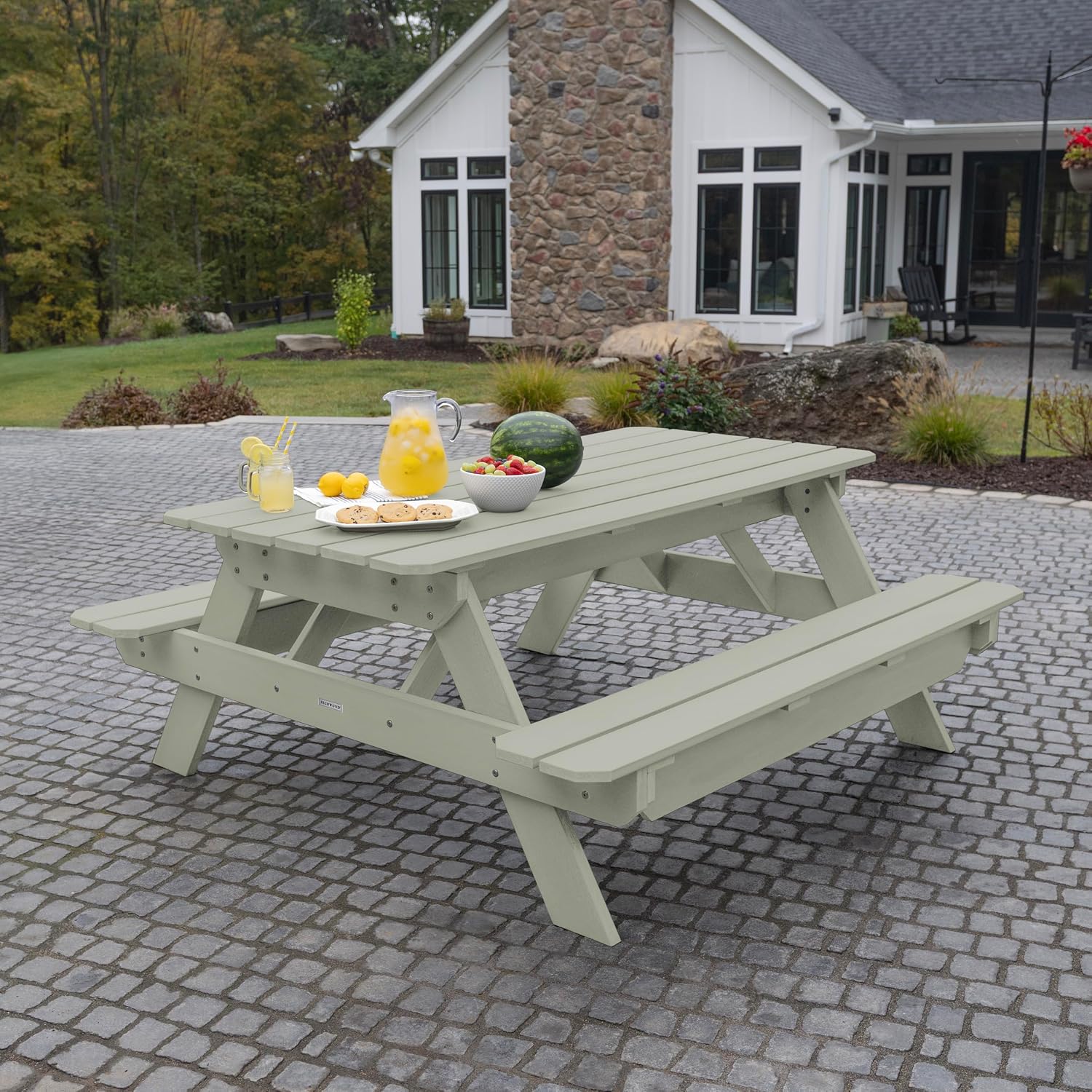 Highwood Hometown Picnic Table, 6 Foot, Eucalyptus