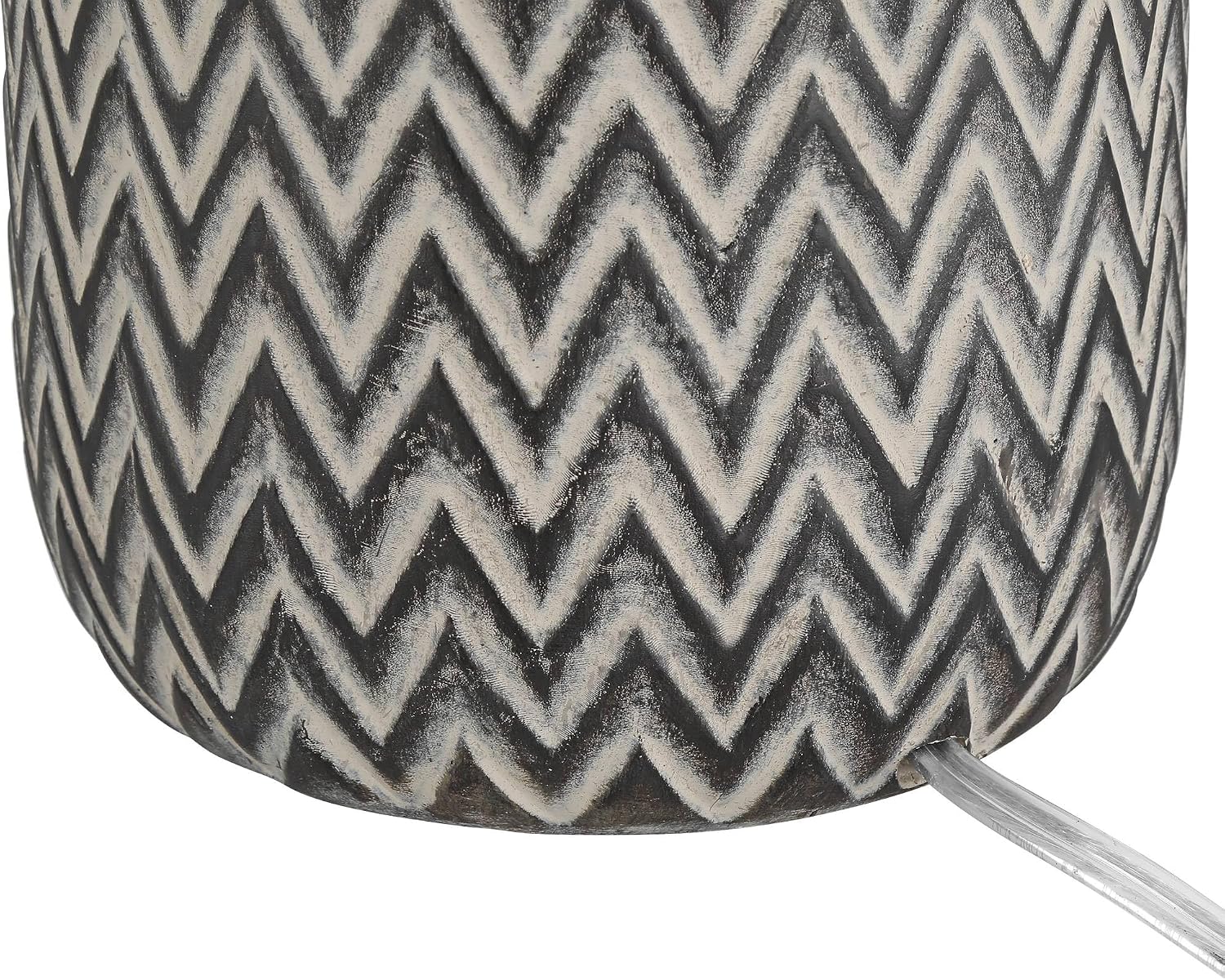 360 Lighting Arizona 27 1/2' Tall Modern Southwestern 3-Way Table Lamps Set of 2 Zig-Zag Black Beige Finish Fabric White Shade Living Room Bedroom Bedside Nightstand House Office Home Reading