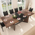 59'-86' Extendable Dining Table for 6 8 10 People,86' Farmhouse Rectangle Extending Dining Table w/Removable Leaves Space Saving,Wooden Adjustable Tables for Kitchen Office Living Room(BR+BK)