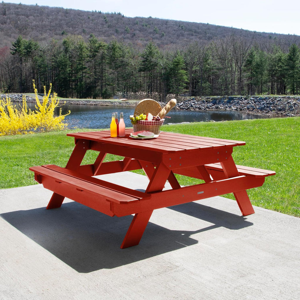 Highwood Hometown Picnic Table, 6 Foot, Rustic Red