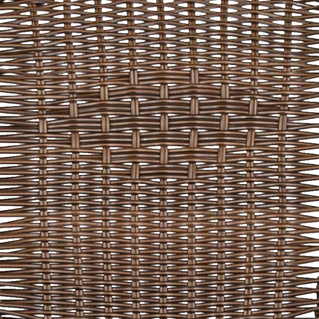 Flash Furniture Lila 28'' Square Glass Metal Table with Dark Brown Rattan Edging and 4 Dark Brown Rattan Stack Chairs