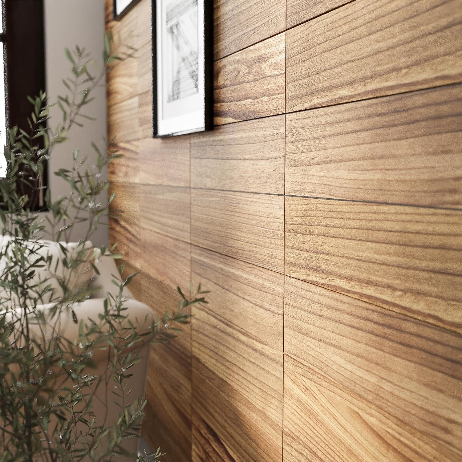 100% Paulownia Wood Wall Planks, 17'' x 4.5'' x 0.6'' Wood Panels for Accent Walls, DIY Wall Paneling Boards for Home Decor, Bedroom, Living Room, DIY Art Craft Boards, 50 Sq Ft, 100pcs