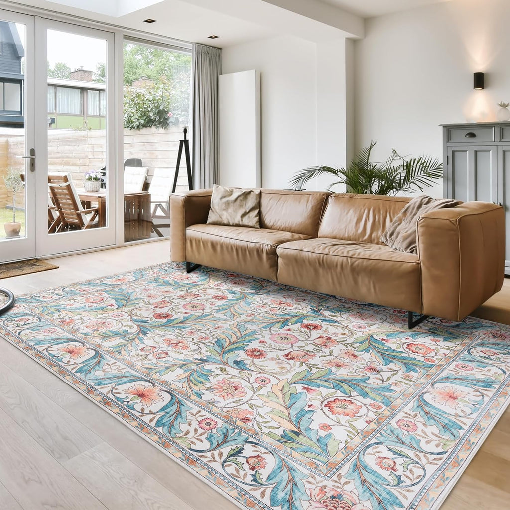 Gertmenian Indoor Boho Area Rug | Home Decor for Entryway, Bedroom, Living Room, Office, Kitchen | Non Slip, Soft, Printed Accent Rugs | Altair, Ivory, 8x10 Large, 24506