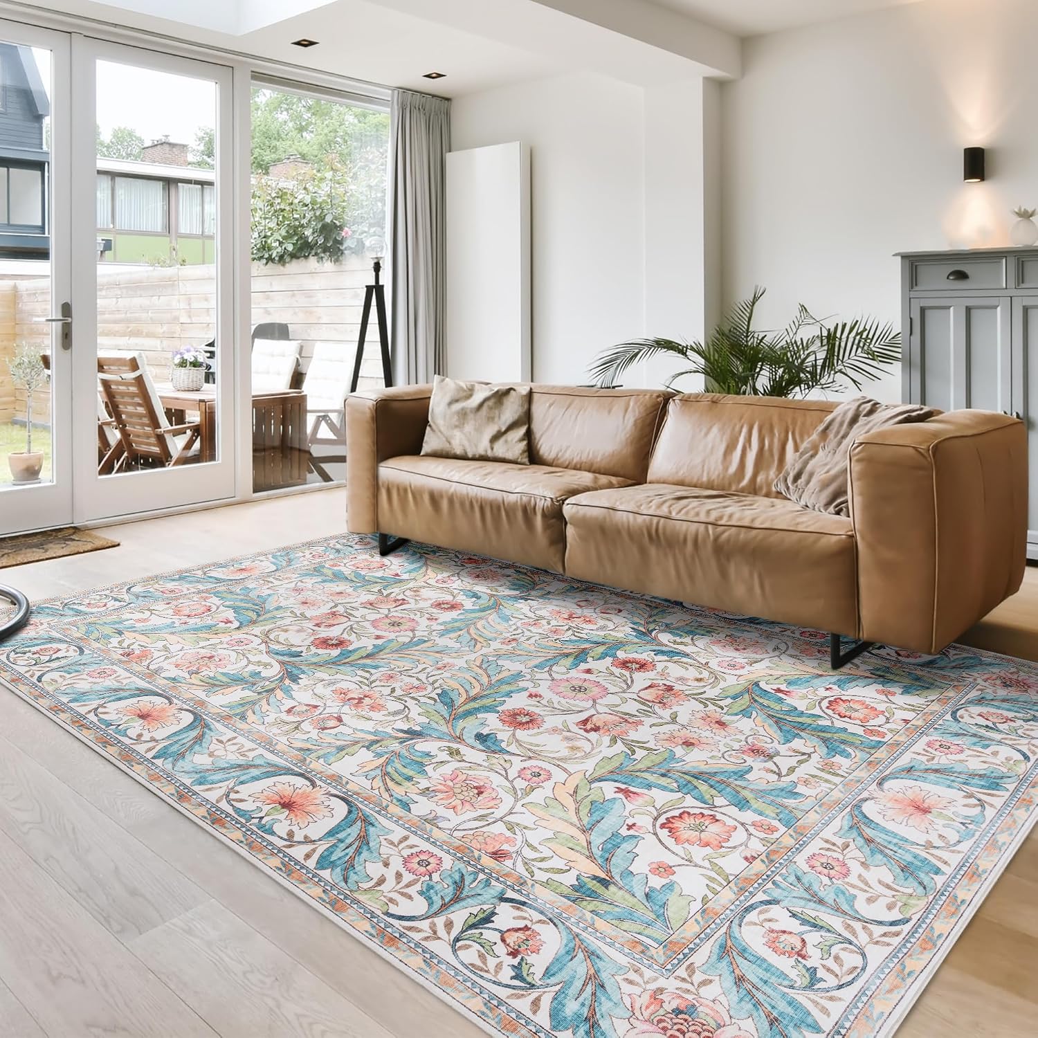 Gertmenian Indoor Boho Area Rug | Home Decor for Entryway, Bedroom, Living Room, Office, Kitchen | Non Slip, Soft, Printed Accent Rugs | Altair, Ivory, 8x10 Large, 24506