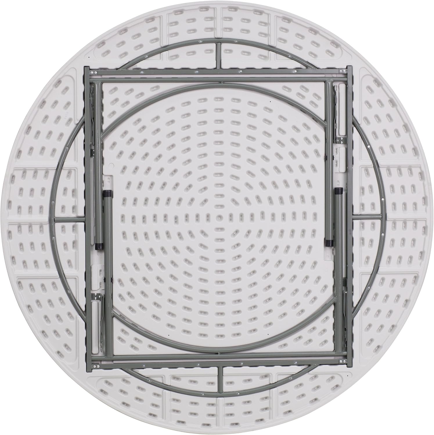 Flash Furniture Kathryn 6' Round All-Occasion Plastic Folding Event Table, Foldable Portable Banquet Table for Indoor/Outdoor Events, White