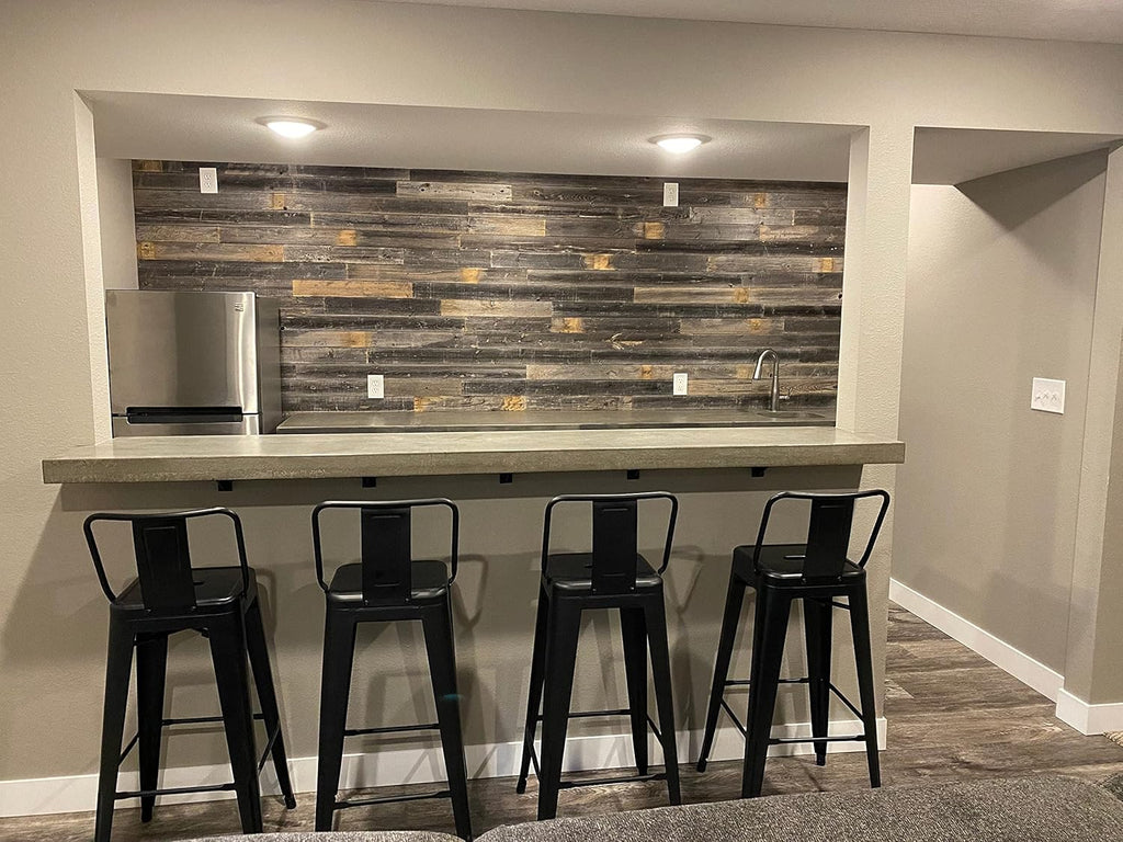 Rockin' Wood Real Wood Nail Up Application Rustic Reclaimed Naturally Weathered Barn Wood Accent Paneling Board Planks for Home Walls (104 Square feet)