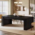 Tribesigns Large Dining Table for 6-8 People, 70.9' Rustic Wooden Kitchen Dinner Table, Rectangle Dining Table with Sturdy Frame for Kitchen, Dining Room, Black