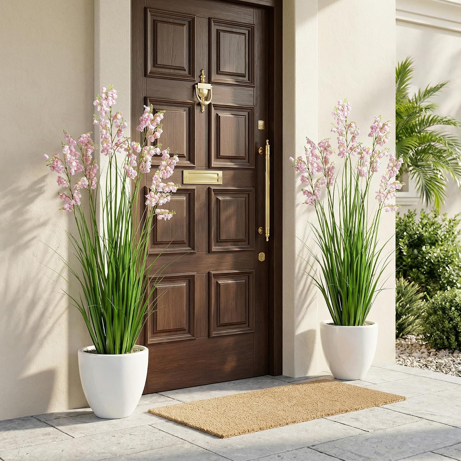 Ttranewsoo Green Onions Home Decor Fake Plants Lily of The Valley Snake Plant Home DéCor Accents Artificial Grass Room Decor Artificial Plants Indoor Artificial Grass 47' 2PCS（Pink）